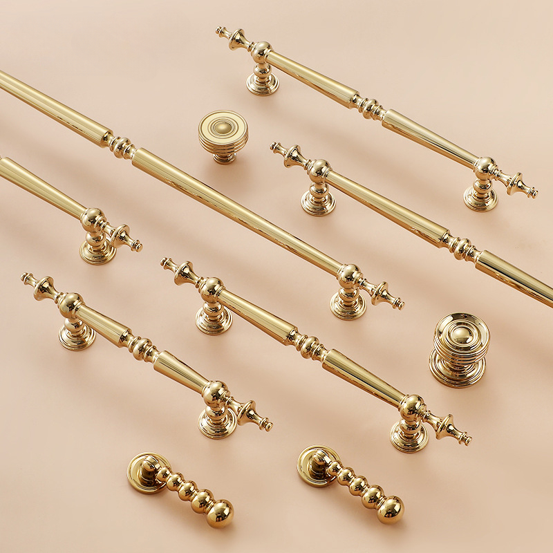 Drawer Pull Gold - Bright Gold Luxury Solid Brass Handles