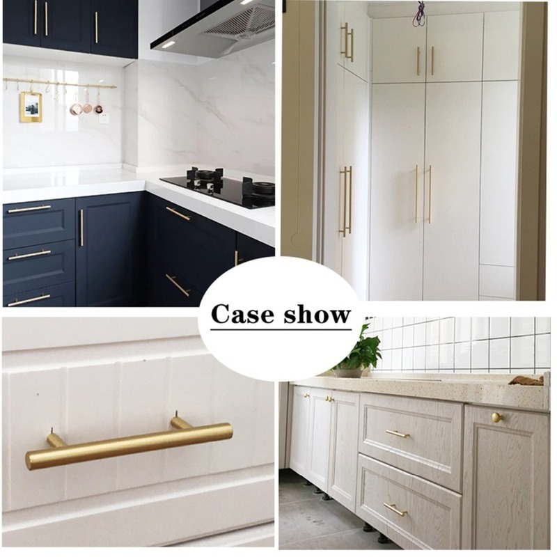 Modern Gold Brushed Straight C - Drawer Pull Gold recension och pris