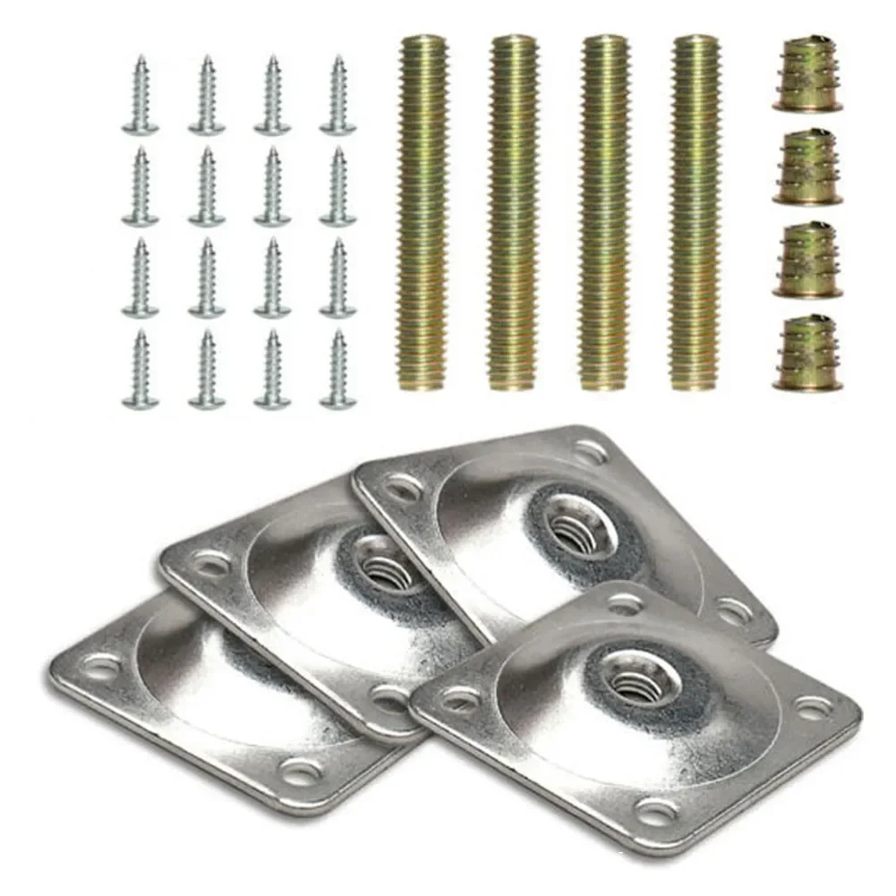 4 Metal Leg Fixing Mounting Pl - Furniture Leveling Hardware recension och pris