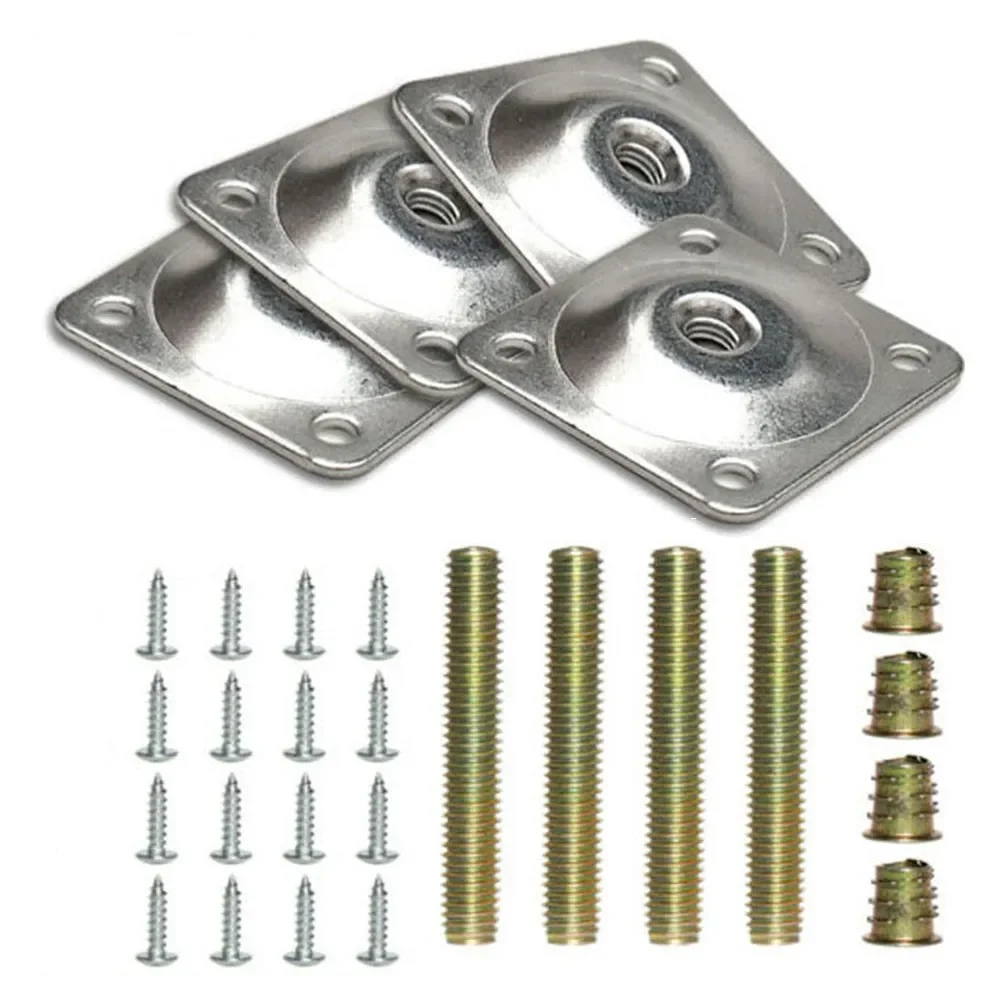 4 Metal Leg Fixing Mounting Pl - Furniture Leveling Hardware recension och pris