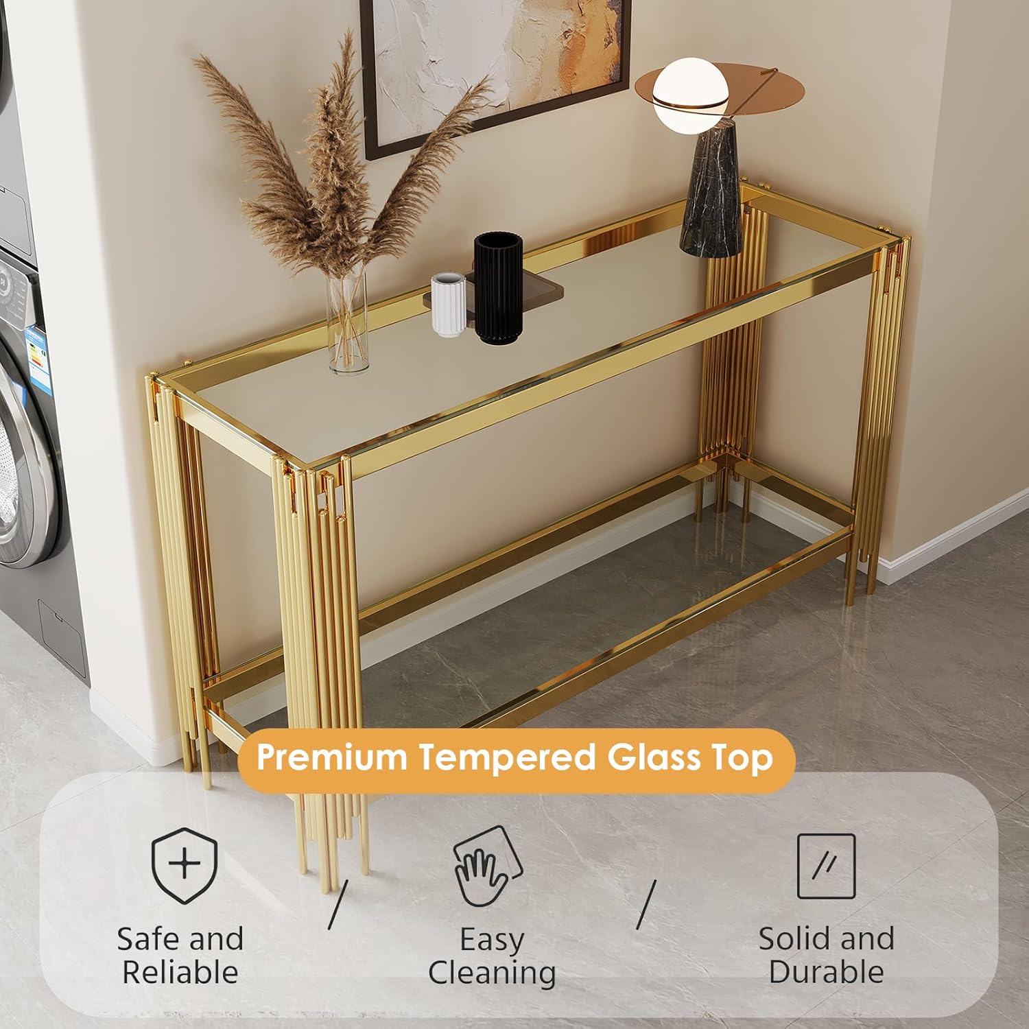 Glass Console Table, Modern En - Furniture Hardware Brackets recension och pris