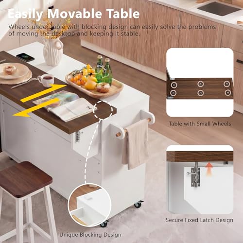 White Rolling Kitchen Island W - Soft Close Hinge recension och pris