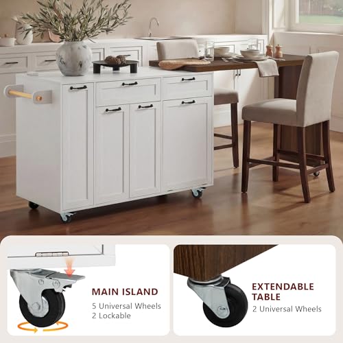 White Rolling Kitchen Island W - Soft Close Hinge recension och pris