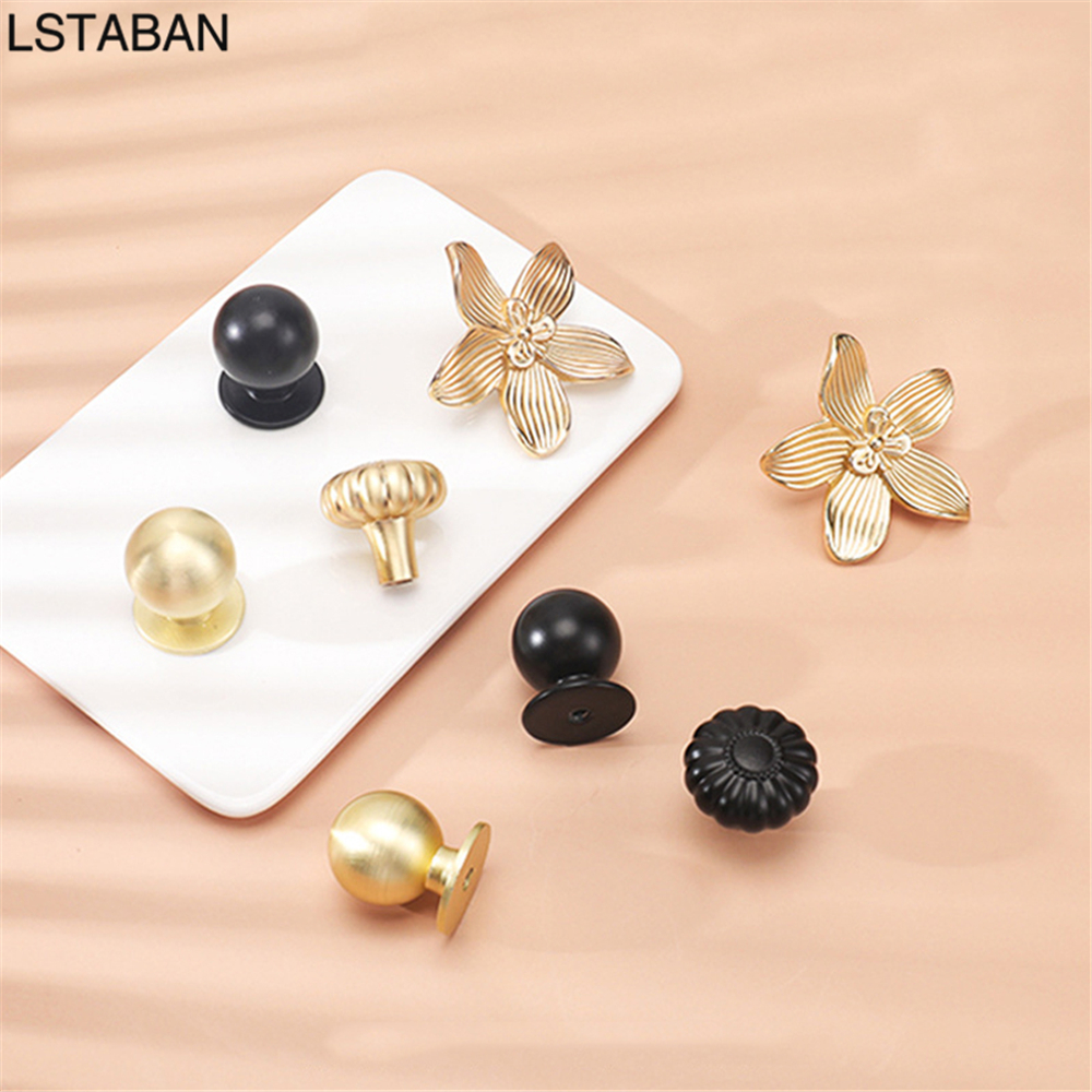 Flower Shape Solid Gold Kitche - Drawer Pull Gold recension och pris