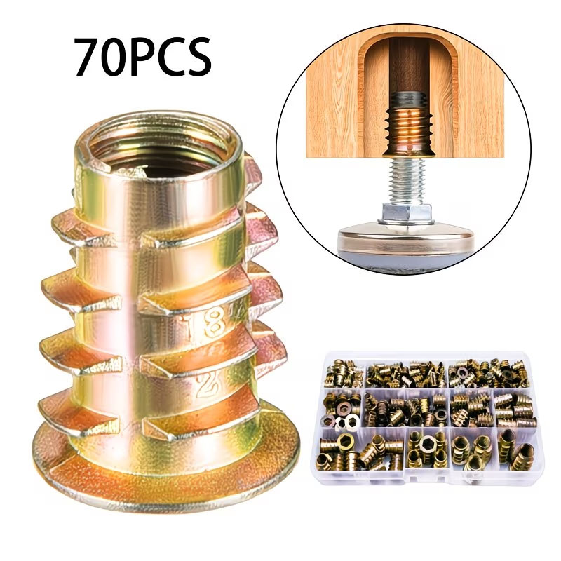 70pcs Threaded Insert Nut E-nu - Furniture Hardware Threaded Inserts recension och pris