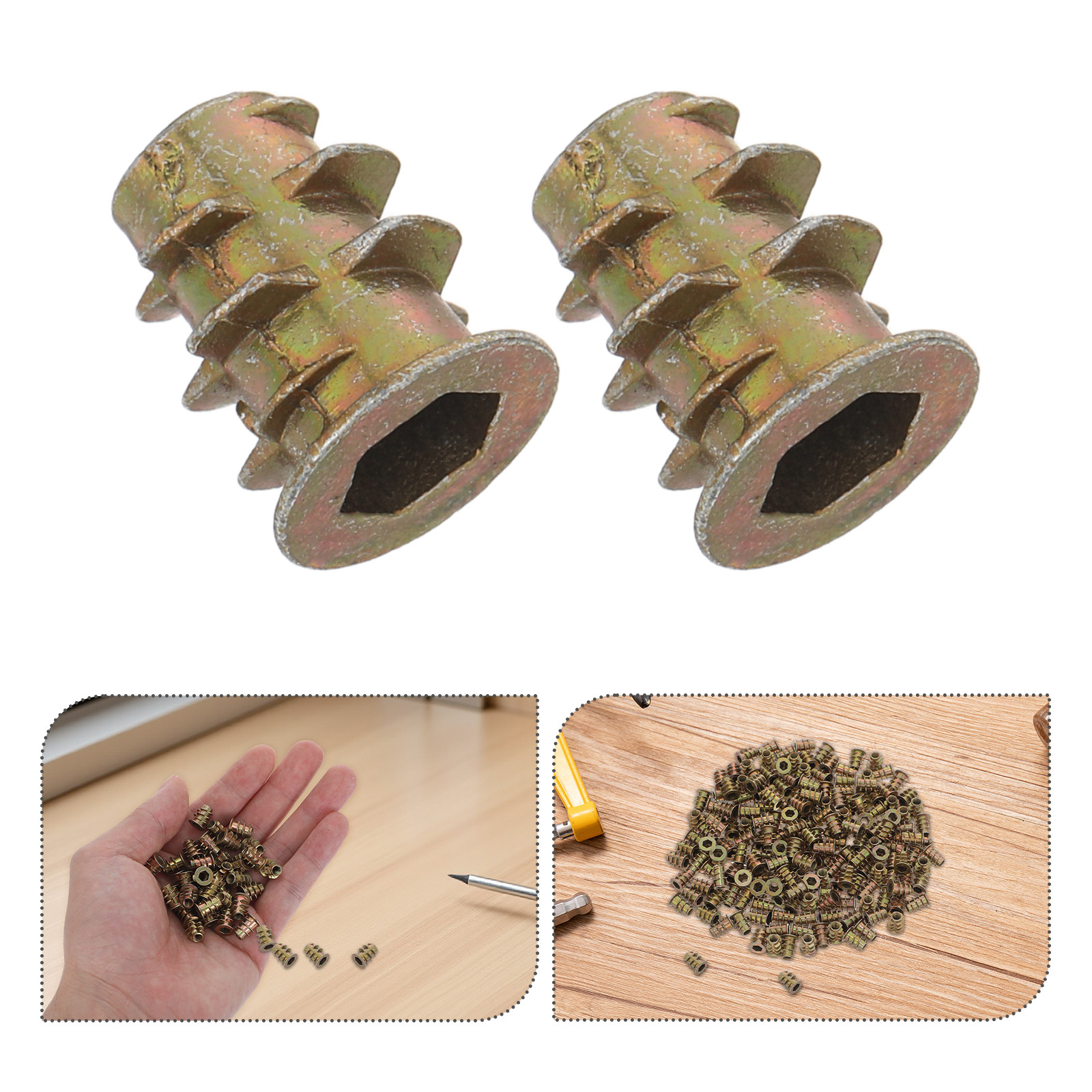 200Pcs M4x10mm Zinc Alloy Hex  - Furniture Hardware Threaded Inserts recension och pris