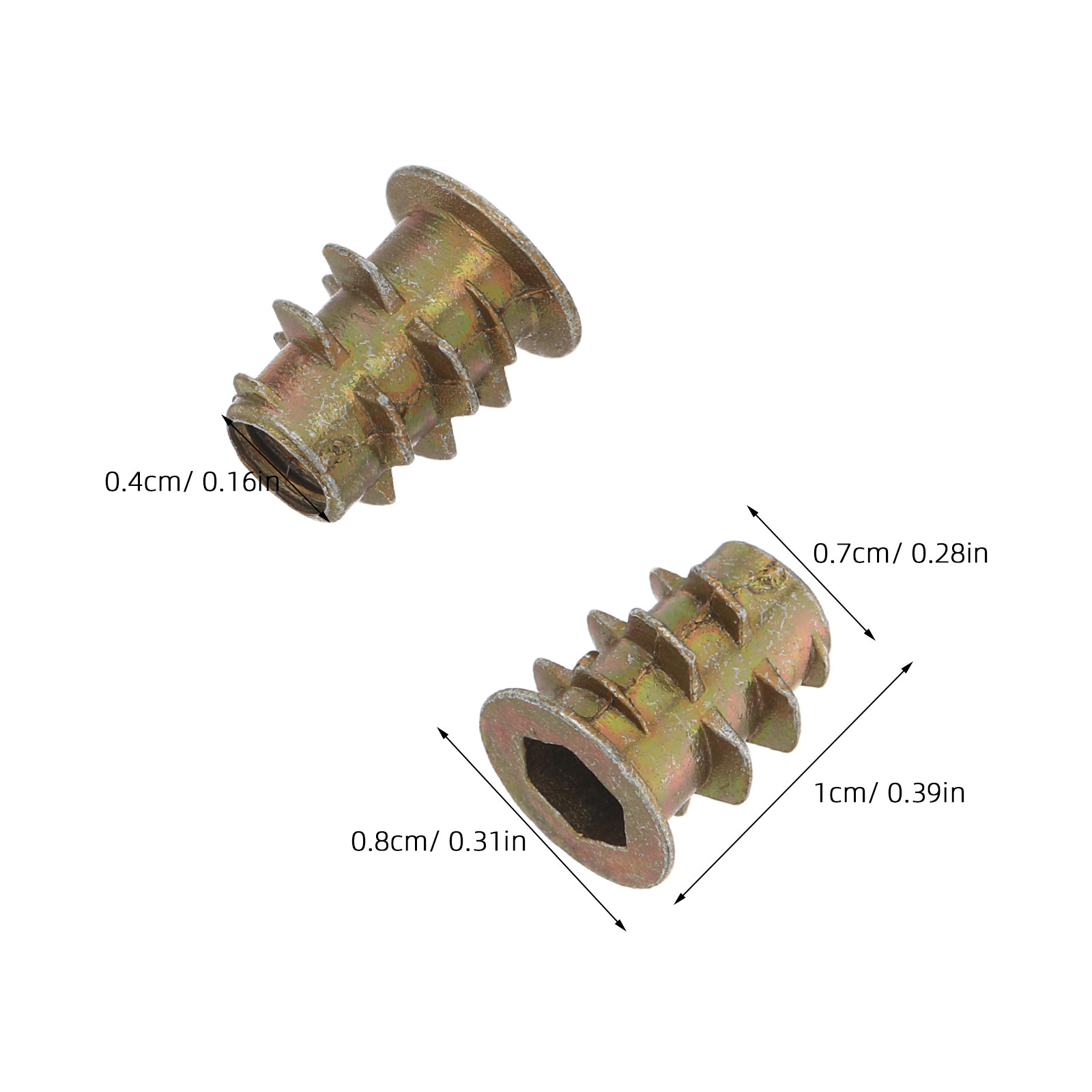 200Pcs M4x10mm Zinc Alloy Hex  - Furniture Hardware Threaded Inserts recension och pris