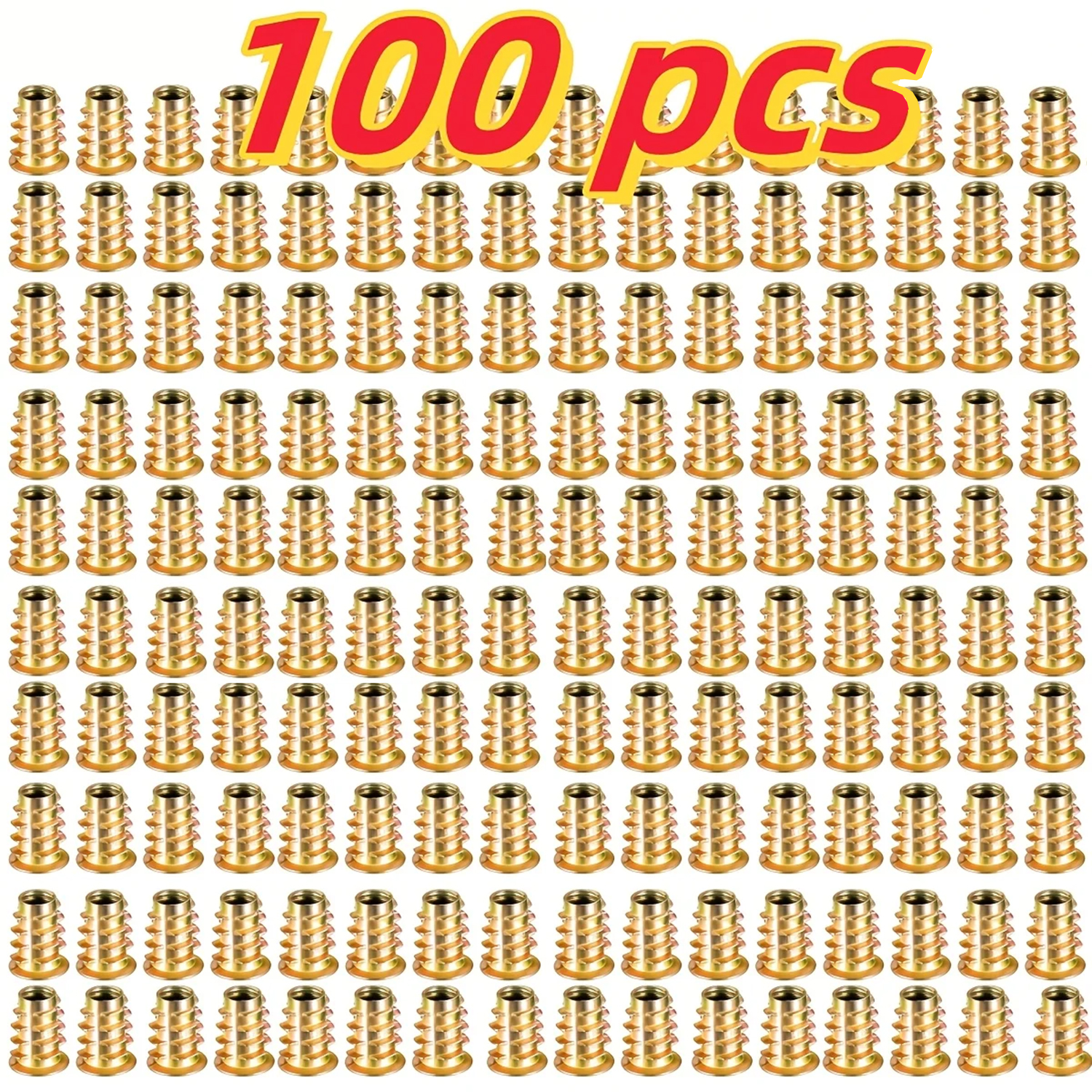 100-Pack M4/M5/M6 Threaded Ins - Furniture Hardware Threaded Inserts recension och pris