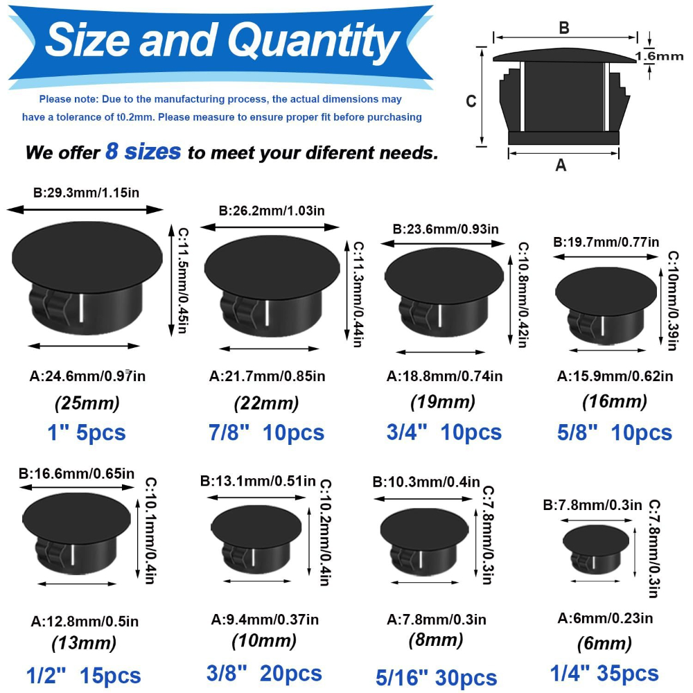 135pcs Black Cover Screw-type  - Furniture Hardware Types recension och pris