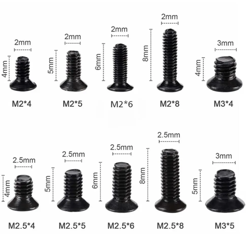 500pcs Black Screws and Screwd - Furniture Hardware Types recension och pris
