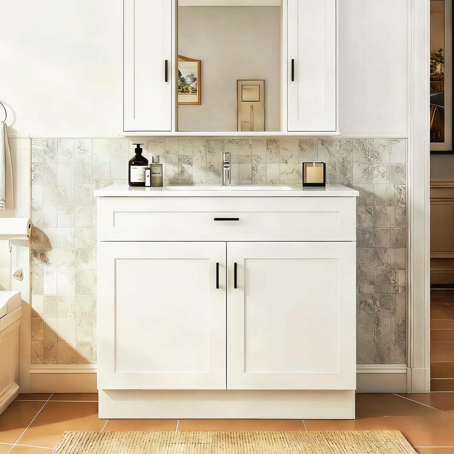 36 Inch Bathroom Vanity with S - Soft Close Hinge recension och pris