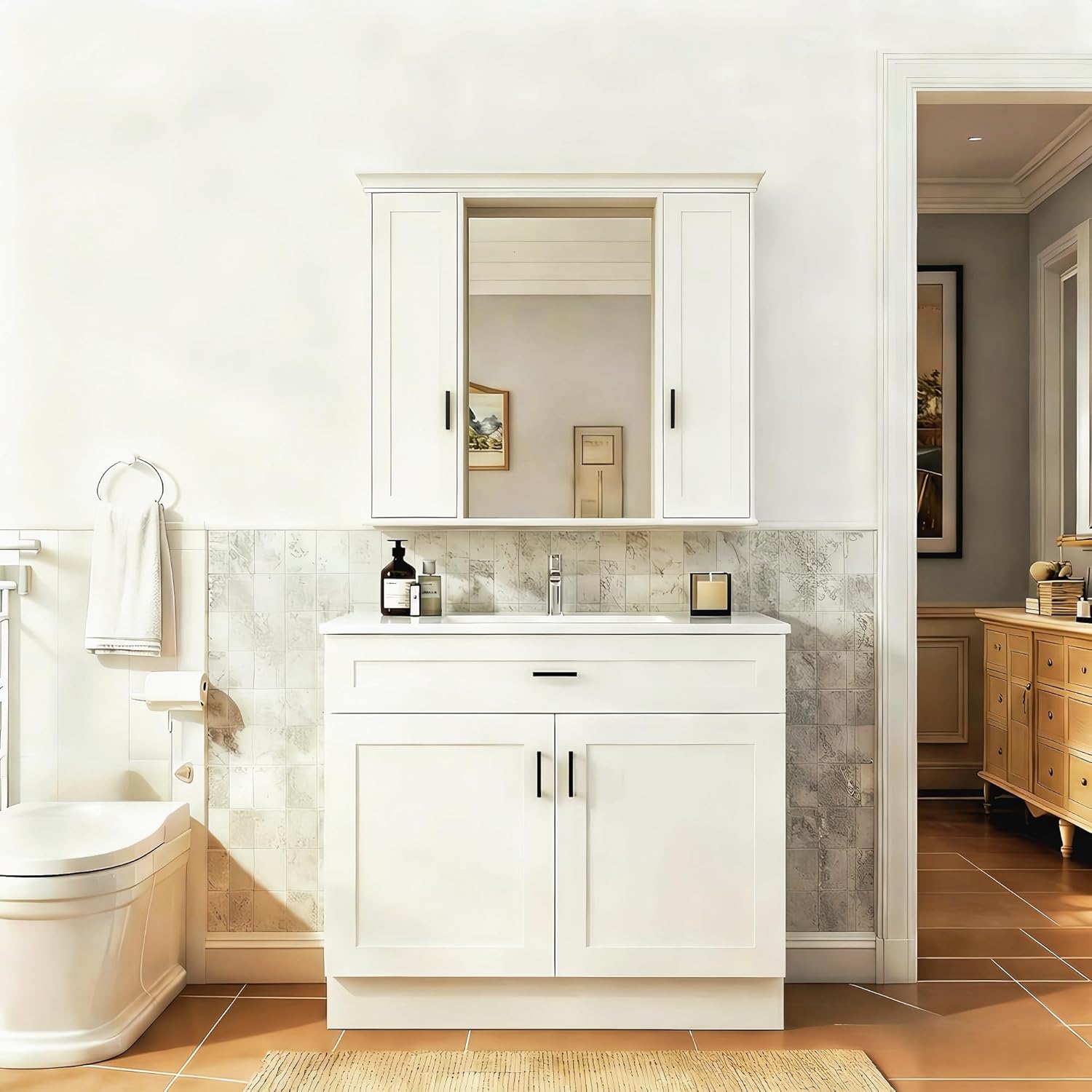 36 Inch Bathroom Vanity with S - Soft Close Hinge recension och pris
