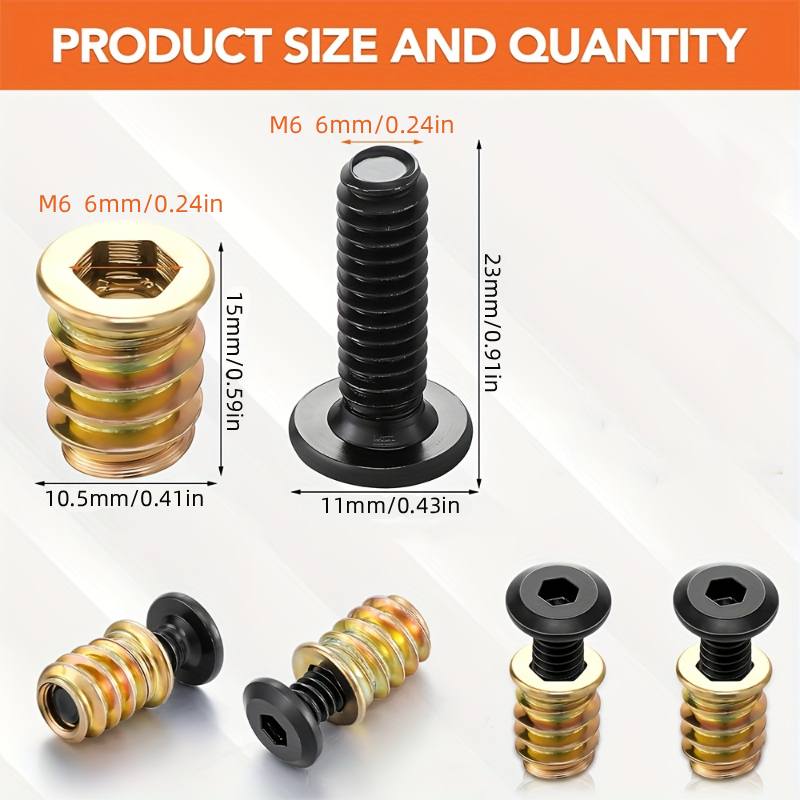 10PCS Nut Threaded Inserts Com - Furniture Hardware Threaded Inserts recension och pris