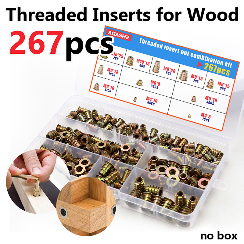 267pcs Hex Drive Threaded Inse - Furniture Hardware Threaded Inserts recension och pris
